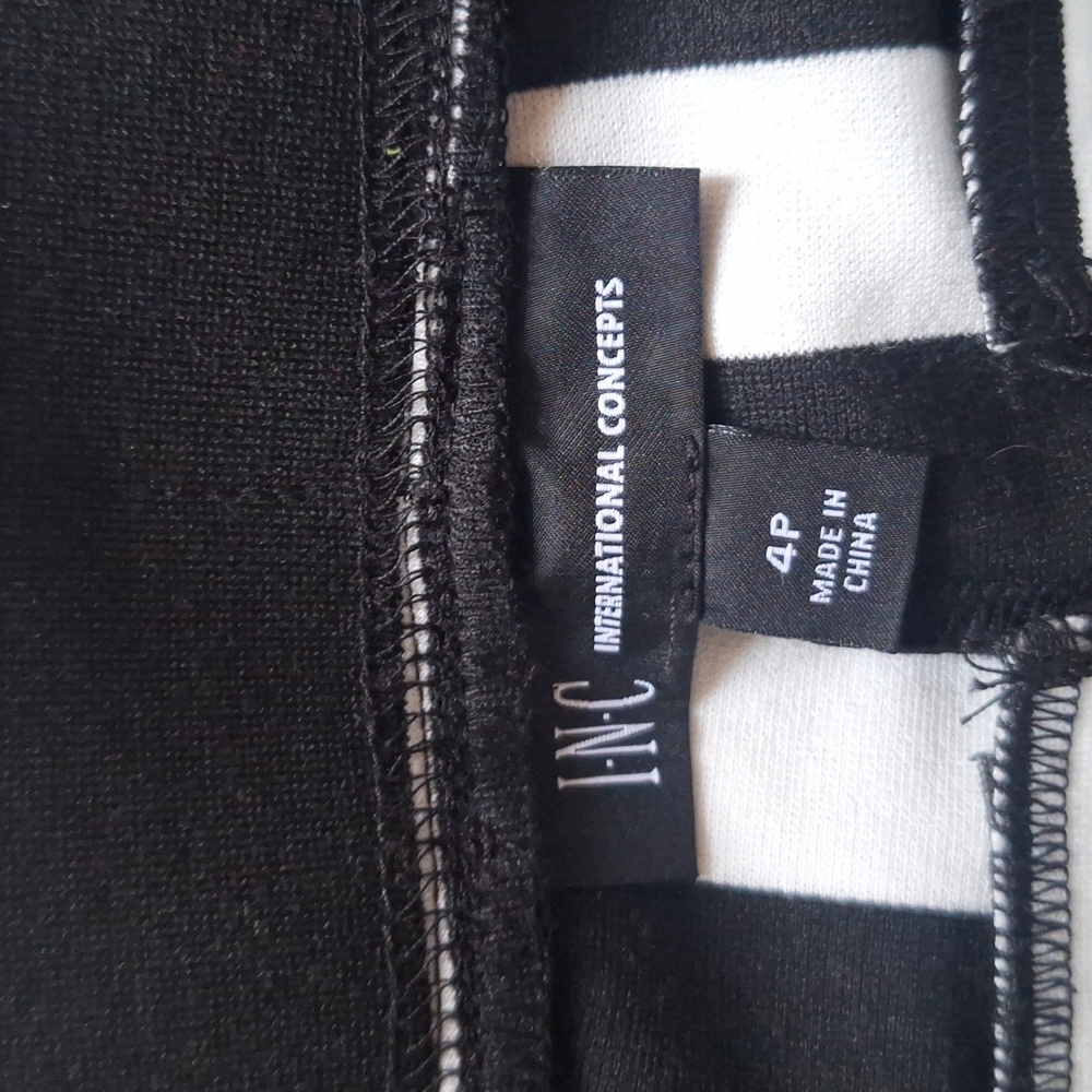 NWT International Concepts Inc. Varsity Striped Black Cream/or white Pants S 4P - Picture 5 of 8